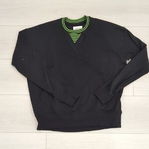 Stylish Black Sweatshirt with Green Accents